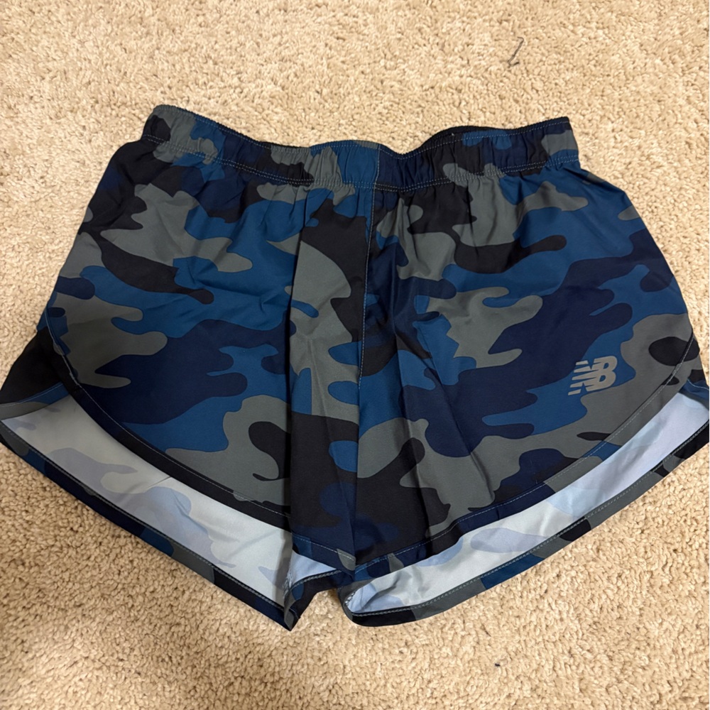 New Balance Navy and Gray Camo Running Shorts